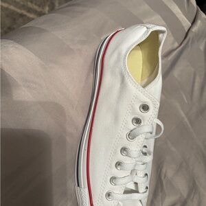 Converse White Sneakers with Red Accents
